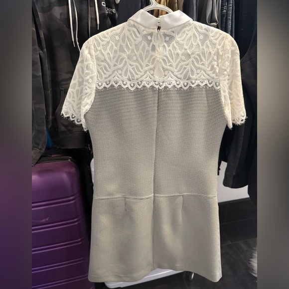 NWOT Sandro TWO-MATERIAL SHORT DRESS FR40/US8 - Picture 3 of 7